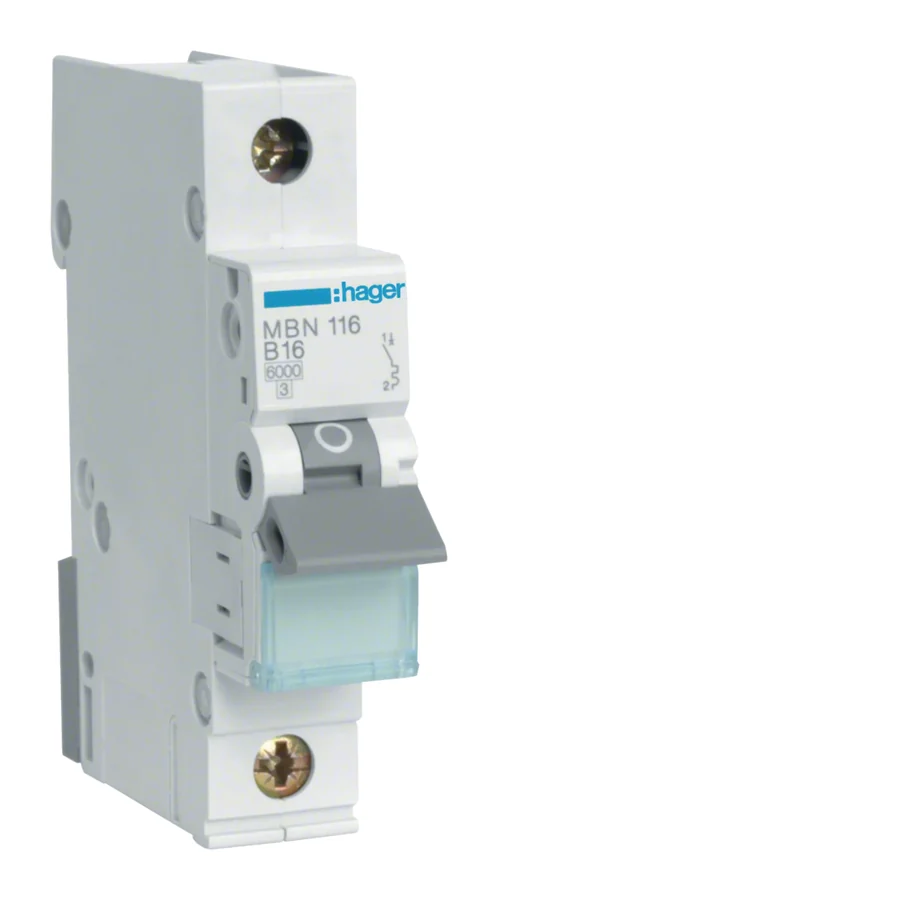 OSIGURAC AUTOMATSKI 16A, B, 1-POLNI, 6KA, MBN116, HAGER