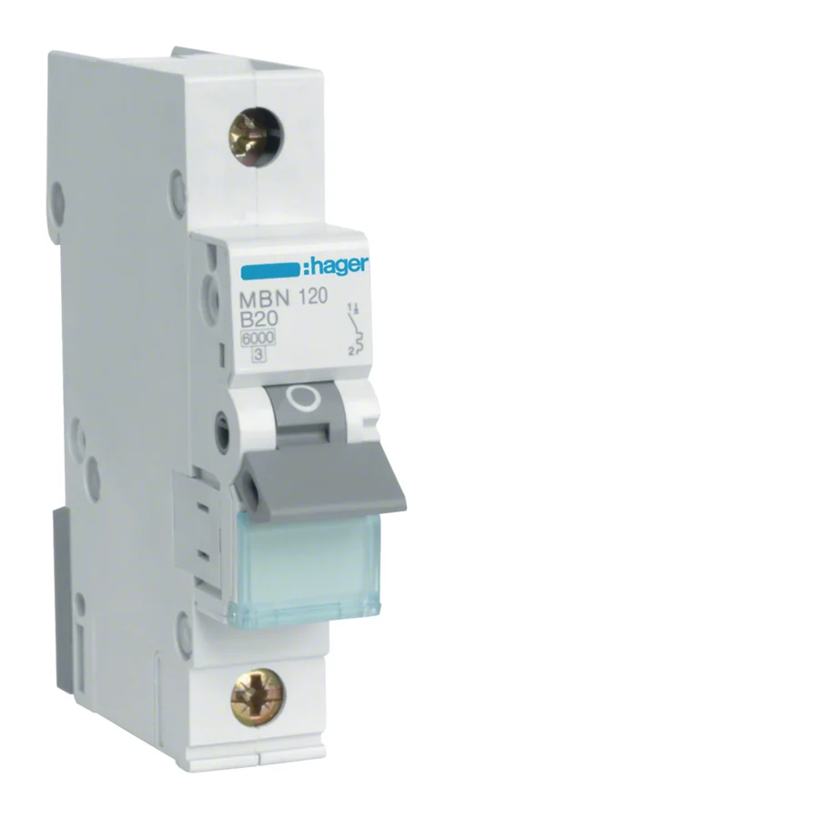 OSIGURAC AUTOMATSKI 20A, B, 1-POLNI, 6KA, MBN120, HAGER