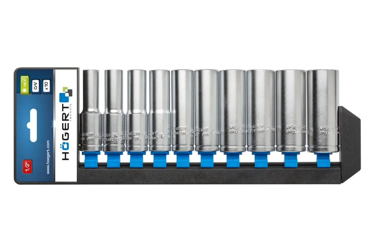 Set nasadnih ključeva 1/2" dugi, 10-24mm, 10-dijelni, blister