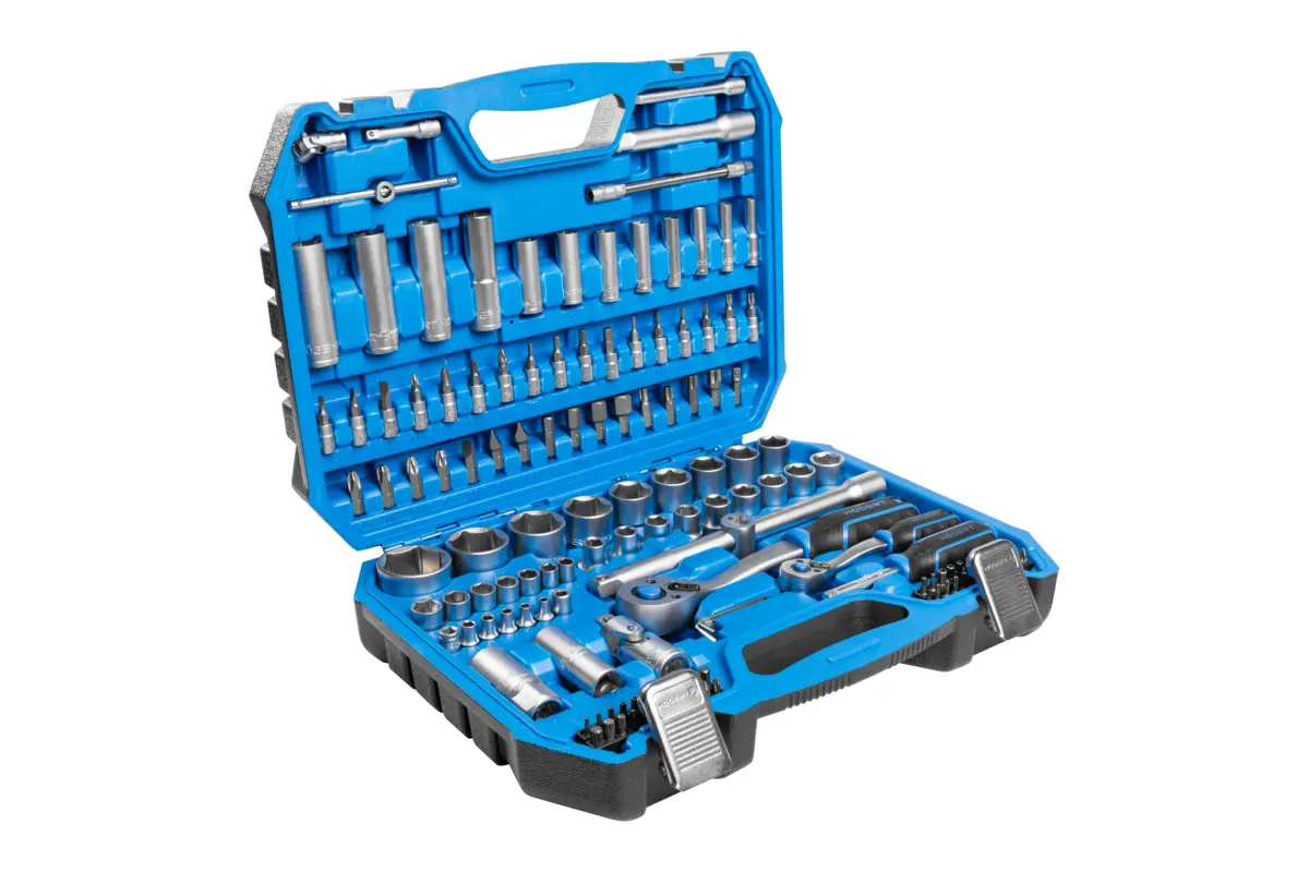 Set nasadnih ključeva i bitova 1/4"-1/2" 144-dijelni, CrV/CrMo, račna 72 zuba