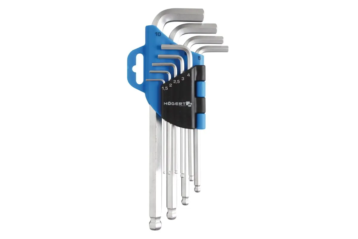 Set imbus ključeva dugi 9-dijeli, s okruglim završetkom, 1.5-10mm, CrV