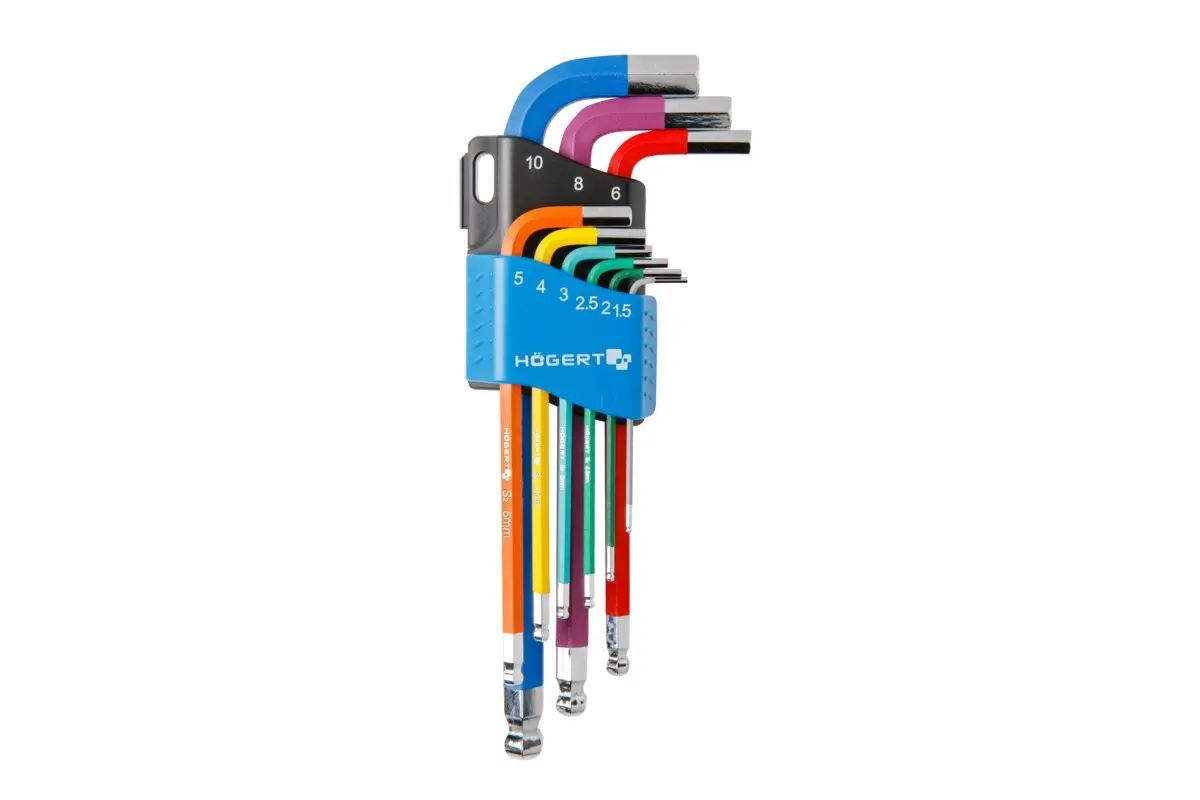 Set imbus ključeva dugi 9-dijelni, okruglim završetkom, u boji, 1.5-10mm, S2, PRO line