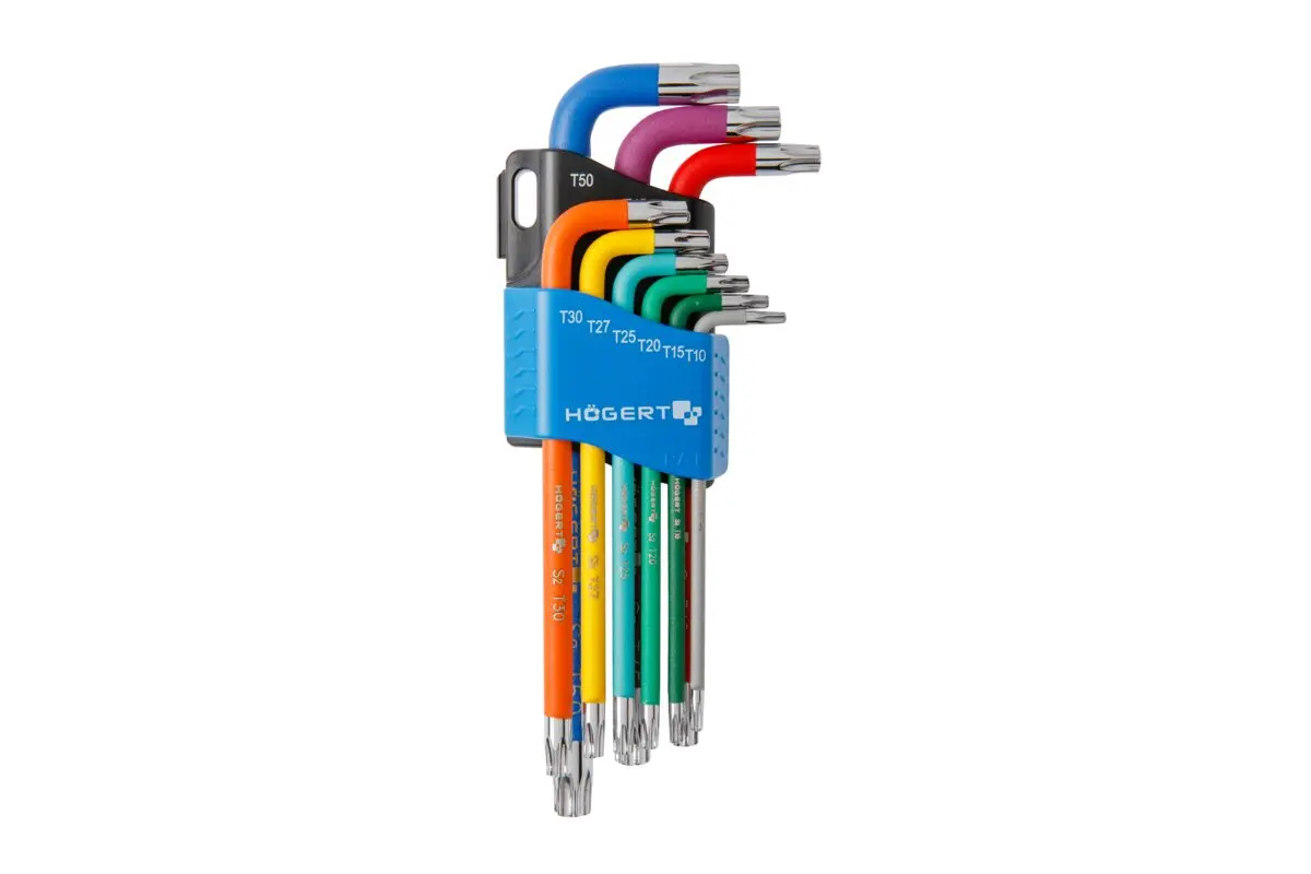 Set Torx ključeva dugi T10-T50,  9-dijelni, u boji, S2, PRO line