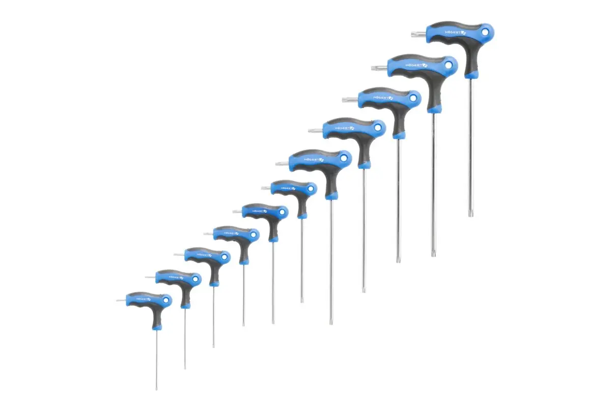 Set Torx ključeva T-ručka, TT8-TT45, 10-dijelni, S2 čelik