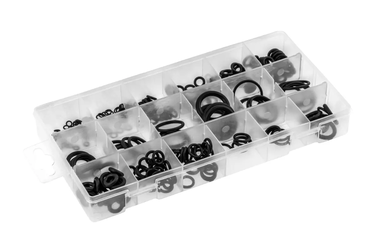 Set O-ring gumenih brtvi otporne na ulje/benzin/kemikalije, NBR, -50/+125 stupnjeva celzija, 225-dijelni