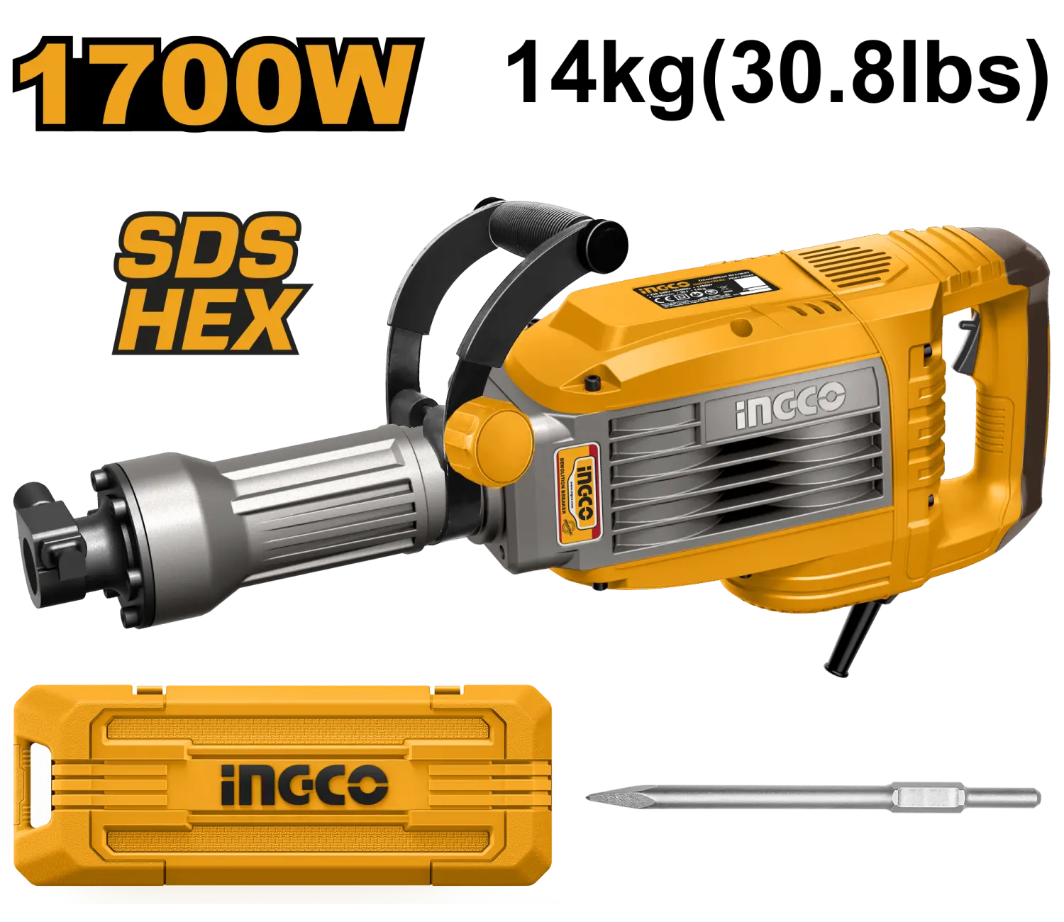 ČEKIĆ ZA RUŠENJE 1700W, 50J INDUSTRIAL PDB170068