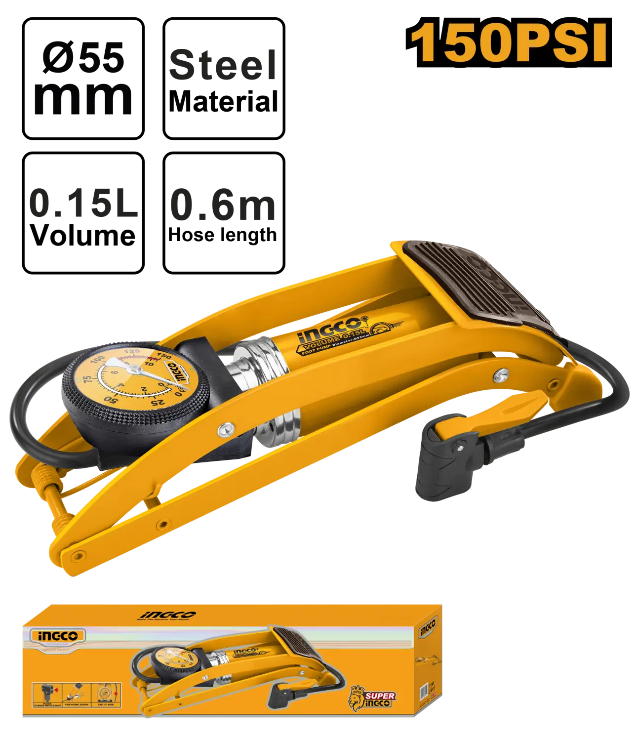 PUMPA NOŽNA SA MANOMETROM 10BAR MPP5511