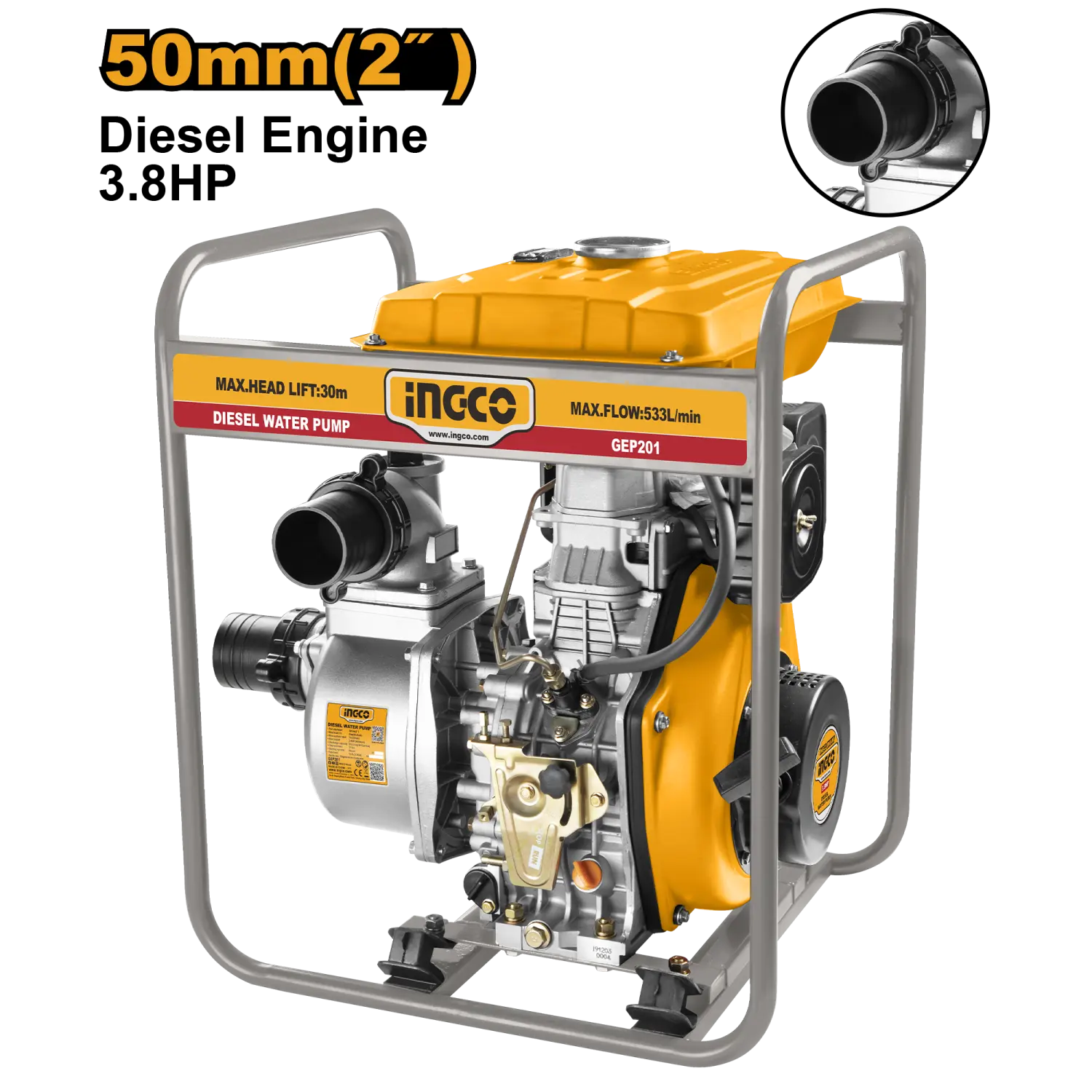 PUMPA ZA VODU DIZEL 2.8KW, 2" GEP201