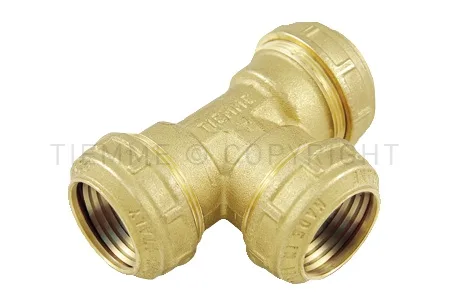 T spojnica mesingana PN25 20 × 20 × 20 mm — Tiemme 3410025